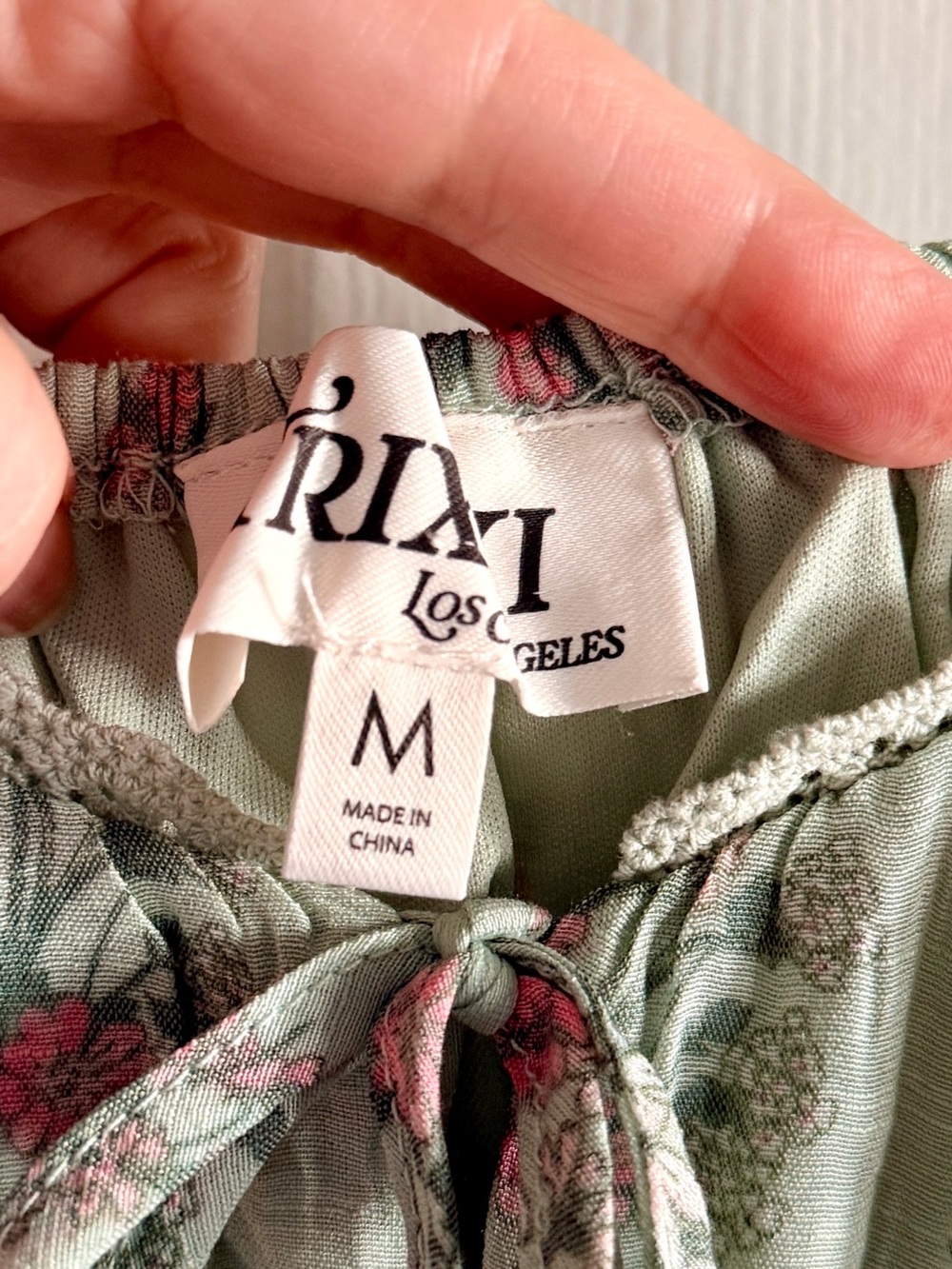 Floral Tiered Maxi Sundress Light Green w/Smocked Bodice & Adjustable straps M&L - Picture 4 of 12